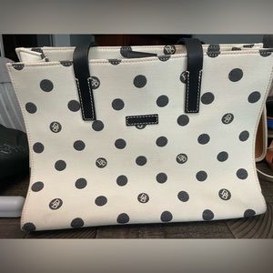 Dooney and Bourke B&W Polka Dot Purse Tote